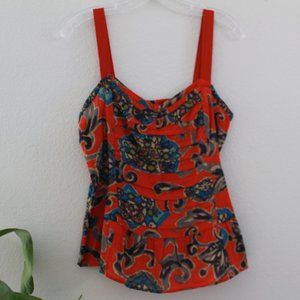 American Eagle Pleated Orange Tank